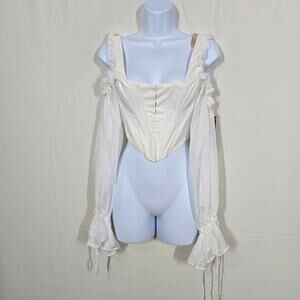 House of CB White Corset Blouse